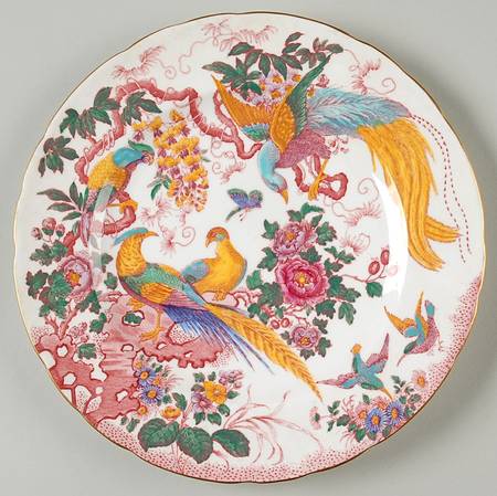 Old Avesbury Pink Multicolor Luncheon Plate