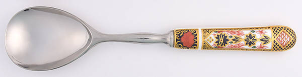 Old Imari Salad Serving Spoon with Stainless Bowl