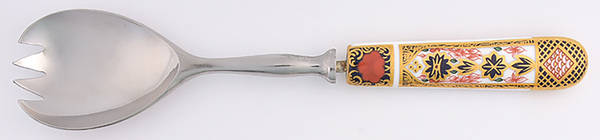 Old Imari Salad Serving Fork with Stainless Prongs