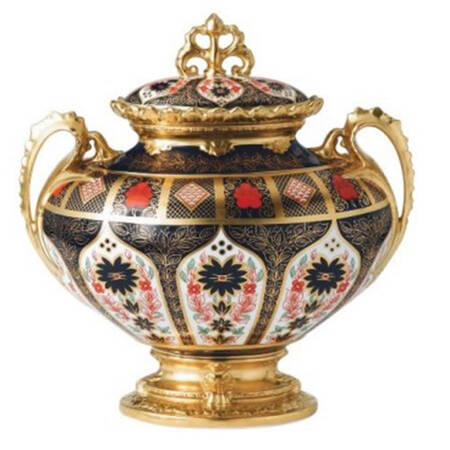 Old Imari 10" Footed, Handled Vase