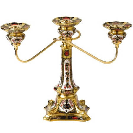 Old Imari 3 Light Candelabra