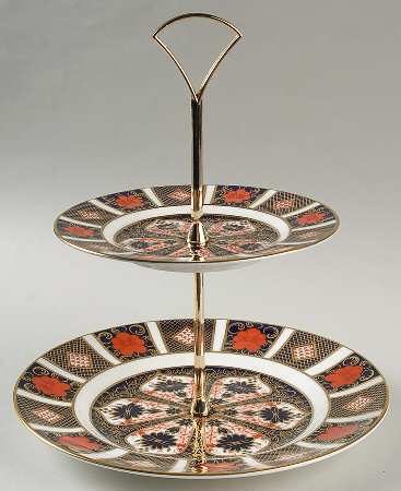 Old Imari 2-Tiered Serving Tray (Salad & Bread/Butter Plate)
