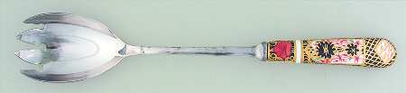 Old Imari Salad Serving Fork with Stainless Prongs