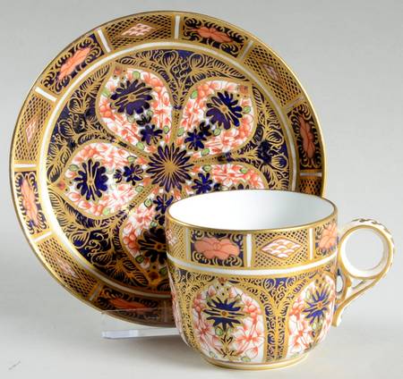 Old Imari Flat Demitasse Cup & Saucer Set