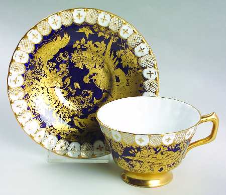 Paradise Cobalt Blue Footed Cup & Saucer Set