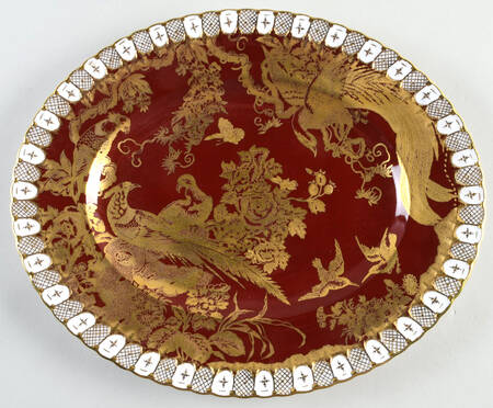 Paradise Maroon 13" Oval Serving Platter