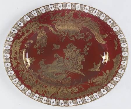 Paradise Maroon 15" Oval Serving Platter