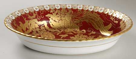 Paradise Maroon 10" Oval Vegetable Bowl