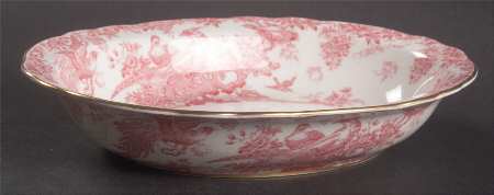 Pink Aves 9" Oval Vegetable Bowl