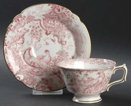 Pink Aves Footed Cup & Saucer Set