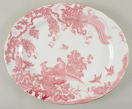 Pink Aves 15" Oval Serving Platter