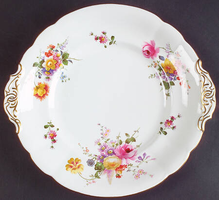 Posie Ely Chelsea (White Background) Handled Cake/Pastry Plate