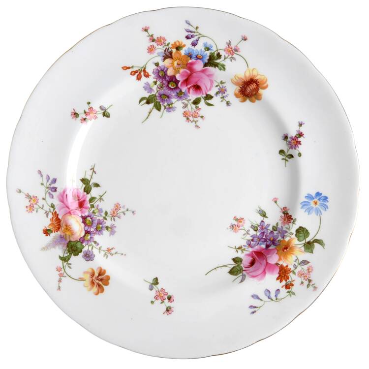 Posie Ely Chelsea (White Background) Dinner Plate