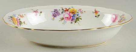Posie Ely Chelsea (White Background) 10" Oval Vegetable Bowl