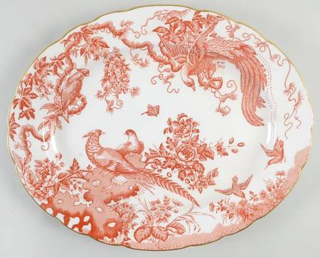 Red Aves (Older, Discontinued 1997) 14" Oval Serving Platter