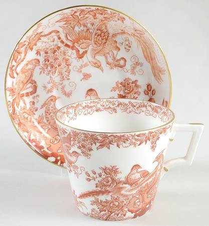 Red Aves (Older, Discontinued 1997) Breakfast Cup & Saucer Set