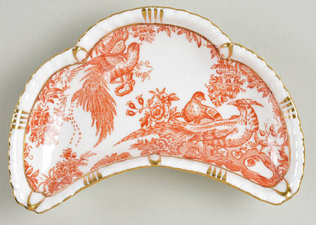Red Aves (Older, Discontinued 1997) Crescent Tray