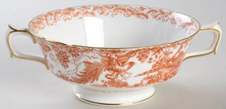 Red Aves (Older, Discontinued 1997) Footed Cream Soup Bowl