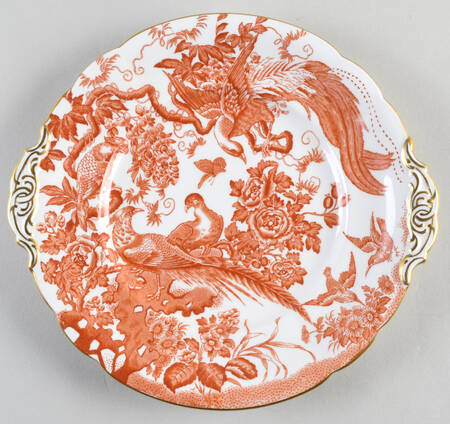 Red Aves (Older, Discontinued 1997) Handled Cake/Pastry Plate