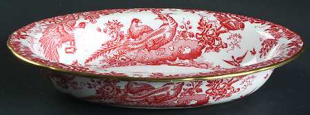 Red Aves (Older, Discontinued 1997) 9" Oval Vegetable Bowl