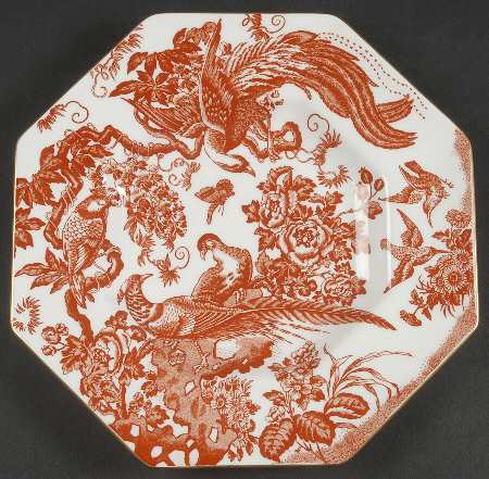 Red Aves (Older, Discontinued 1997) Octagonal Luncheon Plate