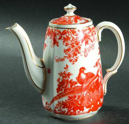 Red Aves (Older, Discontinued 1997) Individual Coffee Pot & Lid