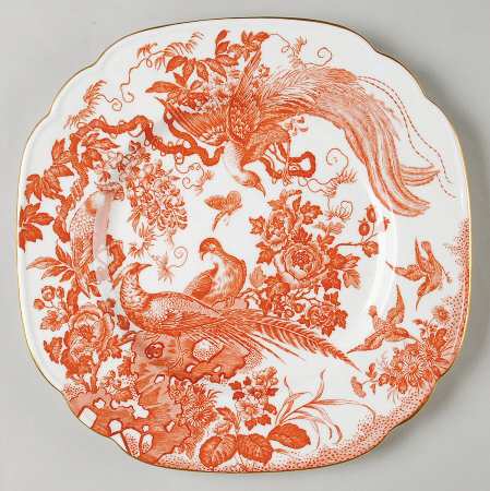 Red Aves (Older, Discontinued 1997) Square Dinner Plate