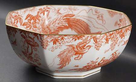 Red Aves (Older, Discontinued 1997) 11" Octagonal Serving Bowl