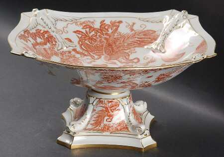 Red Aves (Older, Discontinued 1997) Large Footed Dolphin Bowl