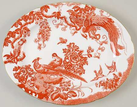Red Aves (Older, Discontinued 1997) 13" Oval Serving Platter