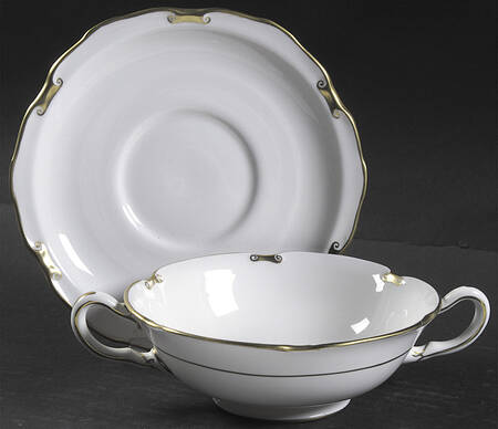 Regency Footed Cream Soup Bowl & Saucer Set