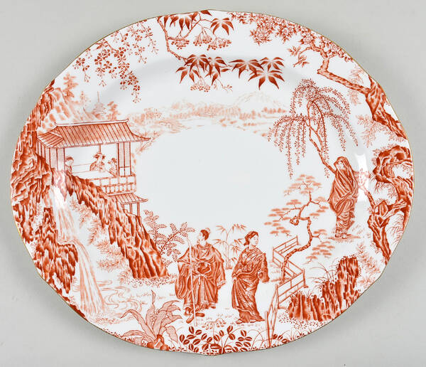 Red Mikado 13" Oval Serving Platter