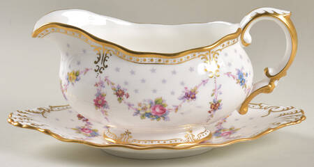 Royal Antoinette Gravy Boat & Underplate by Royal Crown Derby