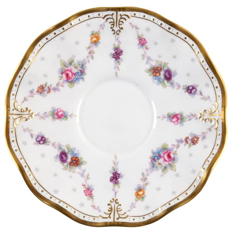 Royal Antoinette Saucer for Footed Cream Soup Bowl by Royal Crown Derby