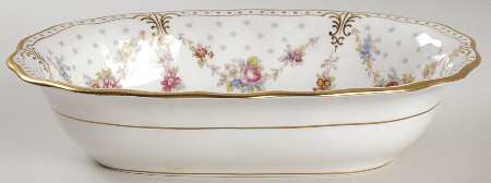 Royal Antoinette 9" Oval Vegetable Bowl by Royal Crown Derby