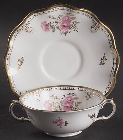 Royal Pinxton Roses Footed Cream Soup Bowl & Saucer Set
