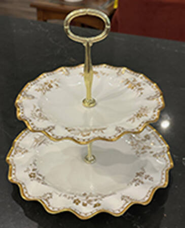 Royal St. James 6 5/8"-10"  2 Tiered Serving Tray (Dp, Sp) HC