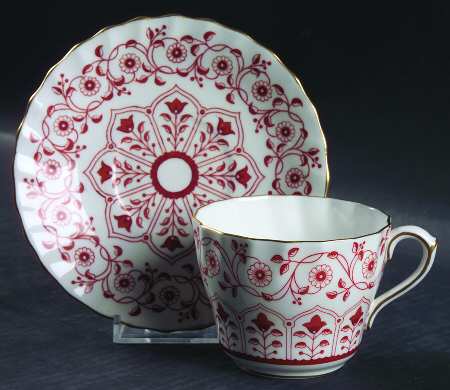 Rougemont (Boston Shape, Swirl) Flat Cup & Saucer Set