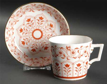 Rougemont (Duesbury Shape, Smooth) Flat Cup & Saucer Set