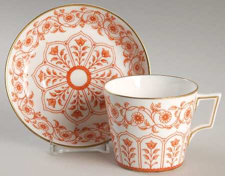 Rougemont (Duesbury Shape, Smooth) Flat Cup & Saucer Set