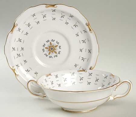 Sandby Footed Cream Soup Bowl & Saucer Set