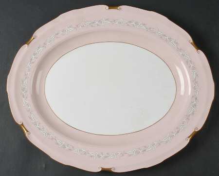Shell Pink 17" Oval Serving Platter