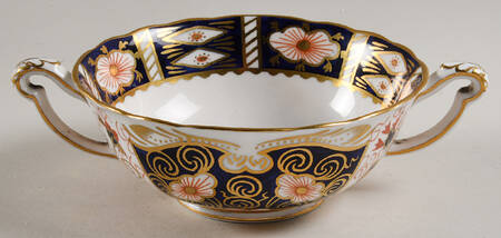 Traditional Imari Footed Cream Soup Bowl