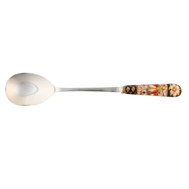 Traditional Imari Salad Serving Spoon with Stainless Bowl