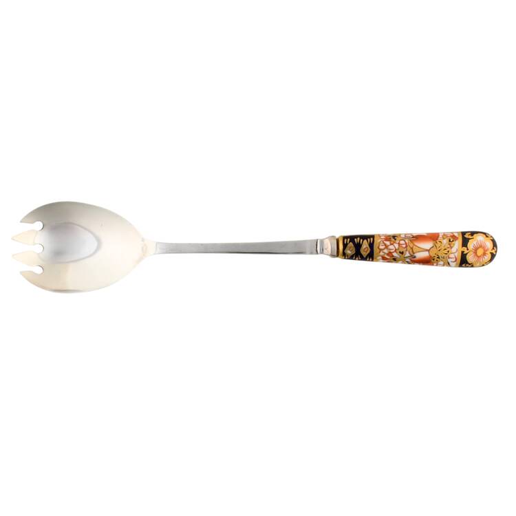Traditional Imari Salad Serving Fork with Stainless Prongs