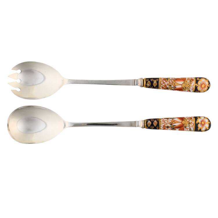 Traditional Imari (2 Piece) Salad Set with Stainless Bowl by Royal Crown Derby