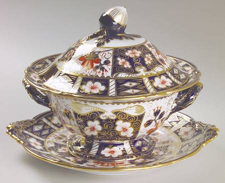 Traditional Imari Sauce Boat & Lid & Underplate