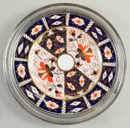 Traditional Imari Salad Plate with Sterling Rim