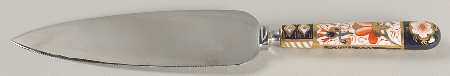 Traditional Imari Pie Server with Stainless Blade