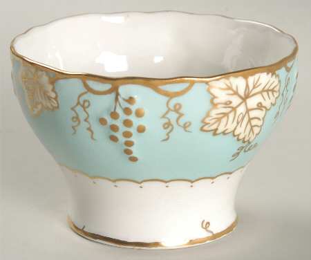 Vine Aqua (Cream Leaves) Open Sugar Bowl